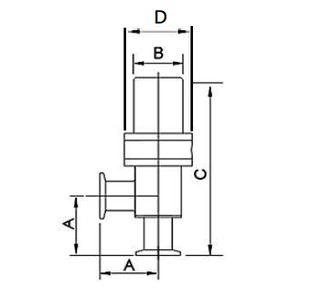 Specs KF Pneumatic Angle Poppet Valve